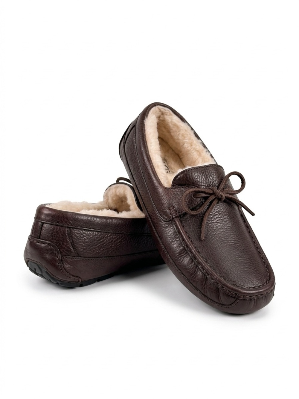 UGG Byron Moccasin Slipper Shearling Leather Dark Brown Mens 9